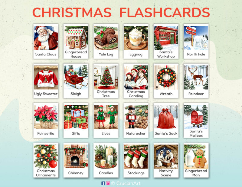 Printable Christmas Flashcards