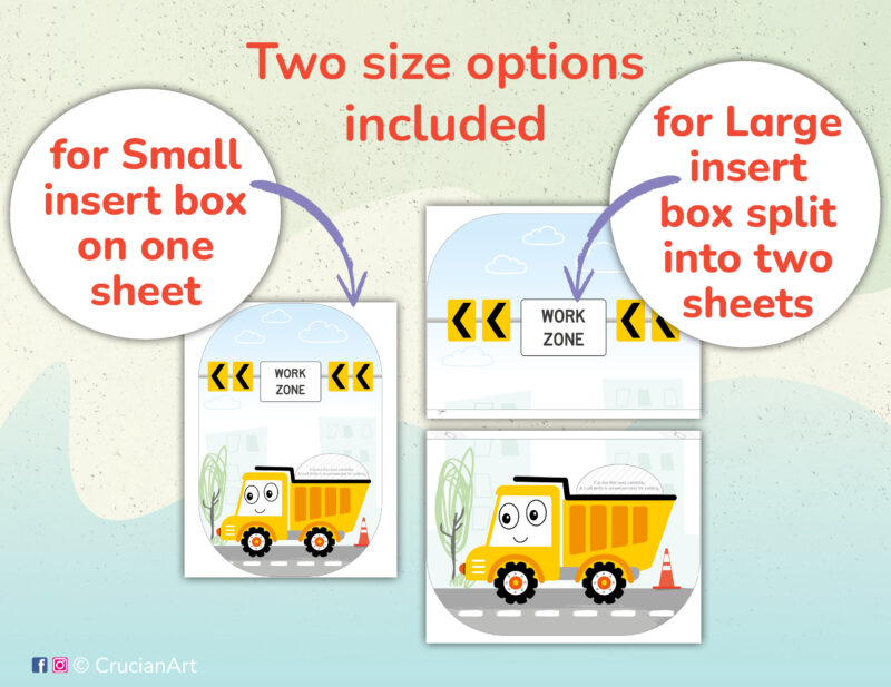 Dump Truck Flisat insert PDF printables for small and large Trofast boxes. DIY educational resources for childcare centers.