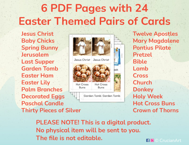 Printable Easter Flashcards for Preschool and Kindergarten Spring Holiday Unit Activities