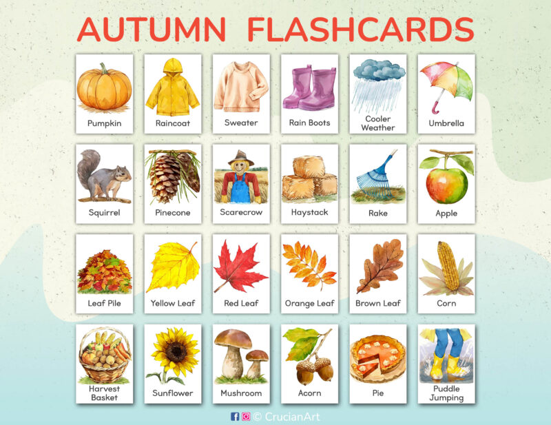 Autumn season and fall season flashcards