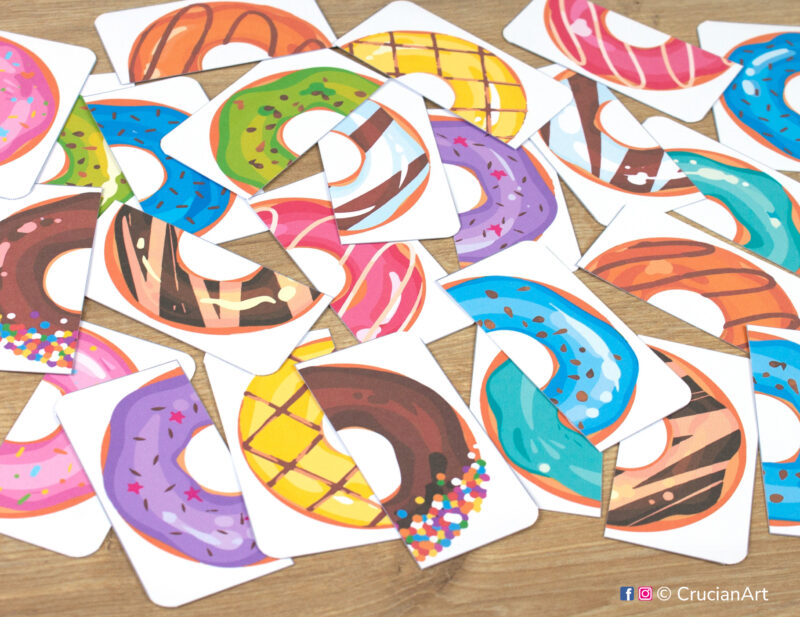 Donuts theme pattern recognition printable activity.