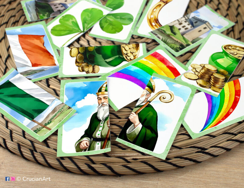 Complete the puzzle educational activity for toddlers and preschoolers. Saint Patrick Day holiday printables.