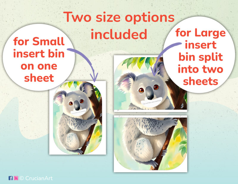 Feed the koala eucalyptus leaves flisat insert printables for small and large trofast sensory bins. Animals of Australia study unit educational resources for daycare centers. Diy insert template for ikea flisat sensory table.