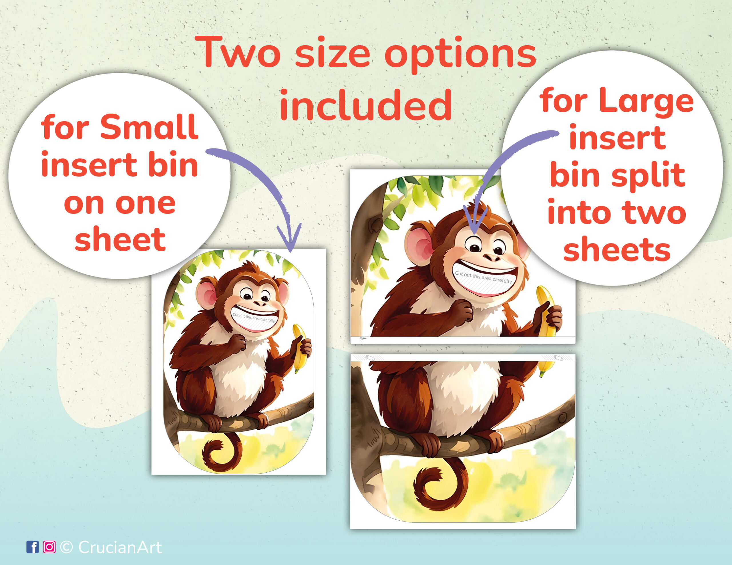 Feed the monkey bananas flisat insert printables for small and large trofast sensory bins. Zoo animals unit educational resources for daycare centers. Diy insert template for ikea flisat sensory table.