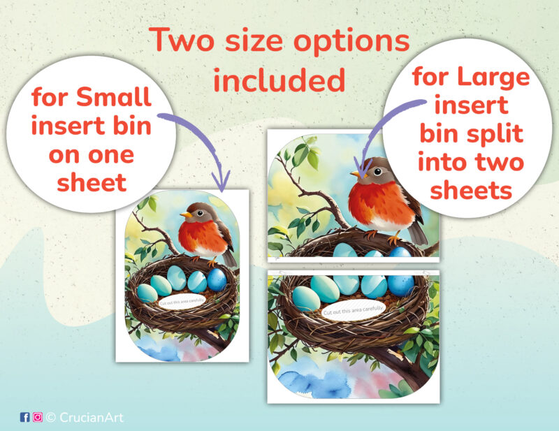 Count eggs in American Robin nest flisat insert printables for small and large trofast sensory bins. Backyard birds study unit educational resources for daycare centers. Diy insert template for ikea flisat sensory table.