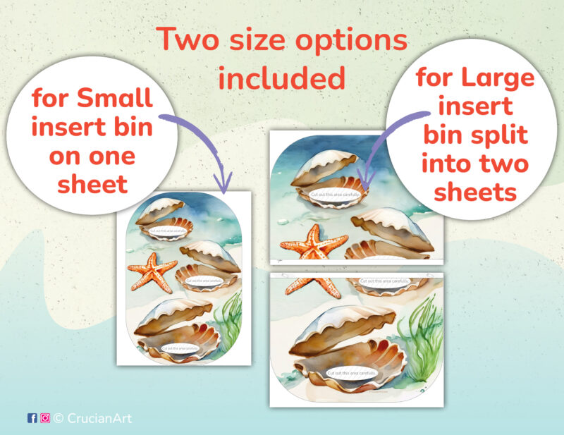 Pearl size sorting flisat insert printables for small and large trofast sensory bins. Ocean unit educational resources for daycare centers. Diy insert template for ikea flisat sensory table.