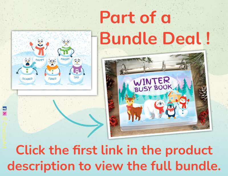 Printable winter busy book pages for preschool learning.