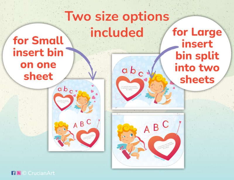 St Valentine day printable template for ikea flisat sensory table. DIY alphabet learning insert for trofast bins.