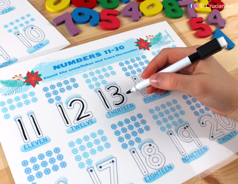 Learn to write numbers from 0 to 20 printable pages. Learning materials for winter season learning units.