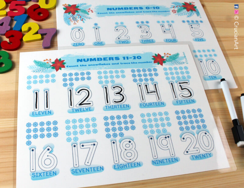 DIY trace numbers worksheets for kids. Printable educational resources for preschool and kindergarten teachers.